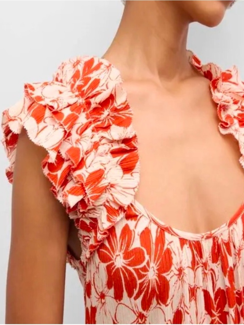 The GREAT Cascade dress in Burnt Red Hibiscus size 1